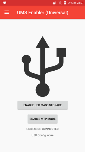 Universal USB Mass Storage Enabler 1.5 Main Screen