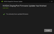 NVIDIA Graphics Firmware Updater Already Updated