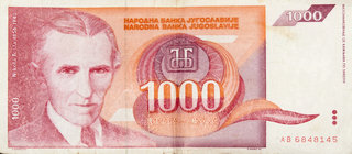 bankovka 1000 dinárů