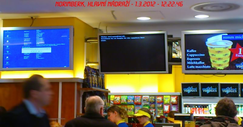 LCD panely na nádraží v Norimberku (error loading hal.dll)