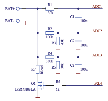 battery discharge logger analog interface schematic