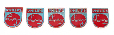 vypilované a nalakované odznáčky Philips