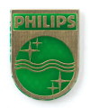 vypilovaný a nalakovaný odznáček Philips-ENIG