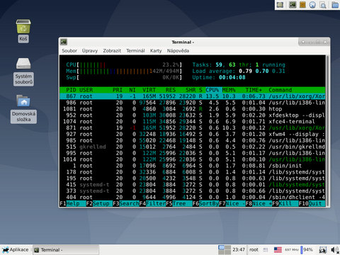 Debian Linux-Xfce4 desktop