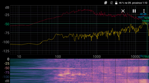 Spectroid 1.0.1 - spektrum syčení podrážděného netopýra