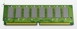 parity SIMM 72-pin PCB 3D model